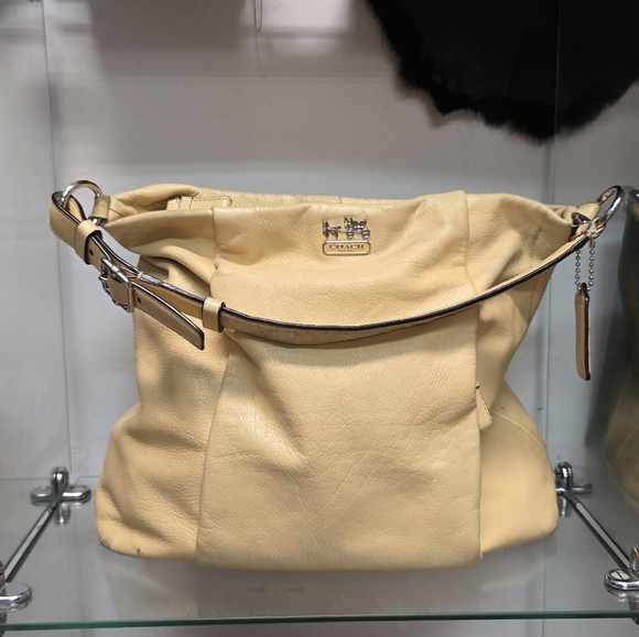 Coach Handbags - Coach Yellow Leather Shoulder Bag